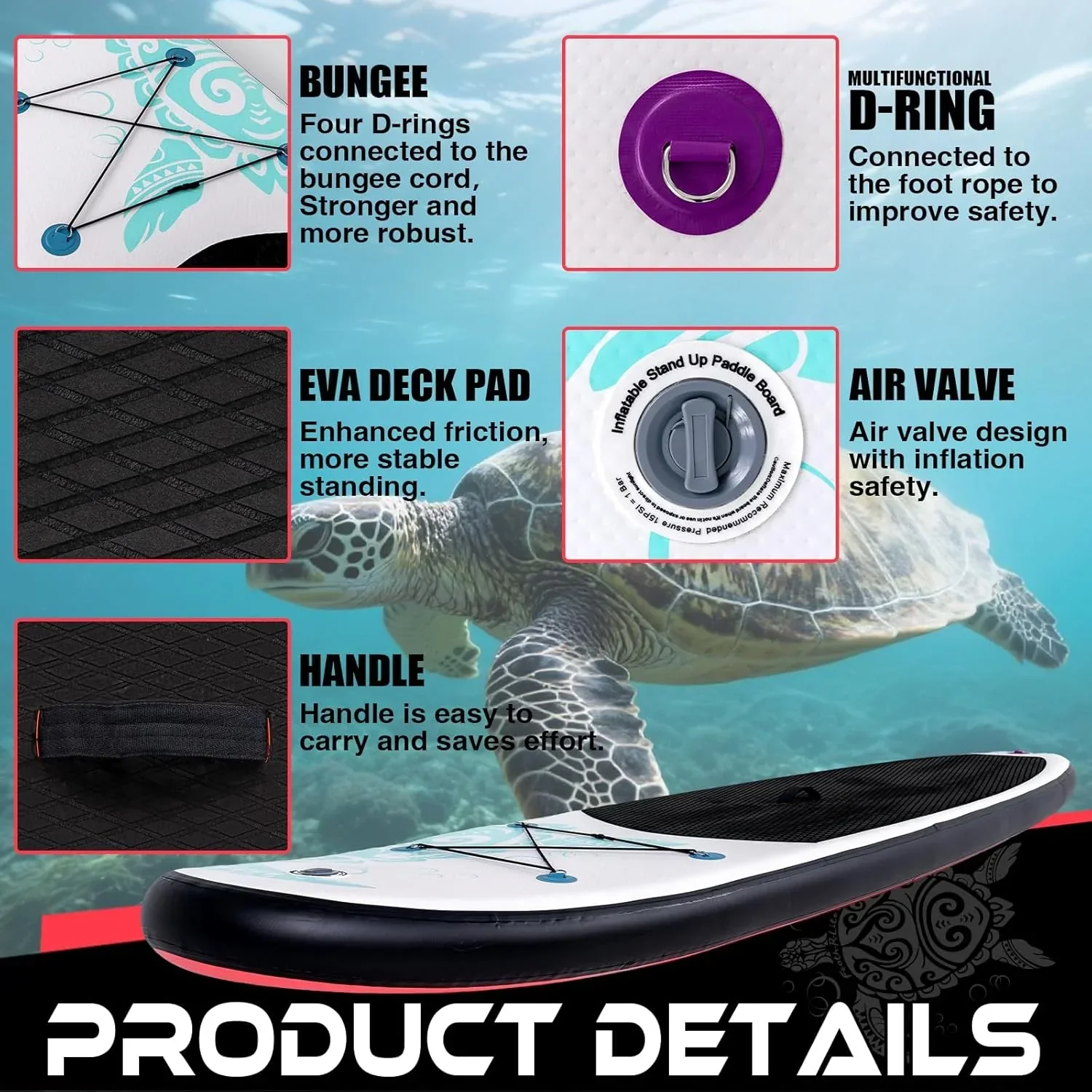 FunWater Inflatable Stand Up Paddle Board, 11 ft x 32 in x 6 in - SUP Paddle Accessories - Image 52 FunWater Inflatable Stand Up Paddle Board, 11 ft x 32 in x 6 in - SUP Paddle Accessories - Image 52