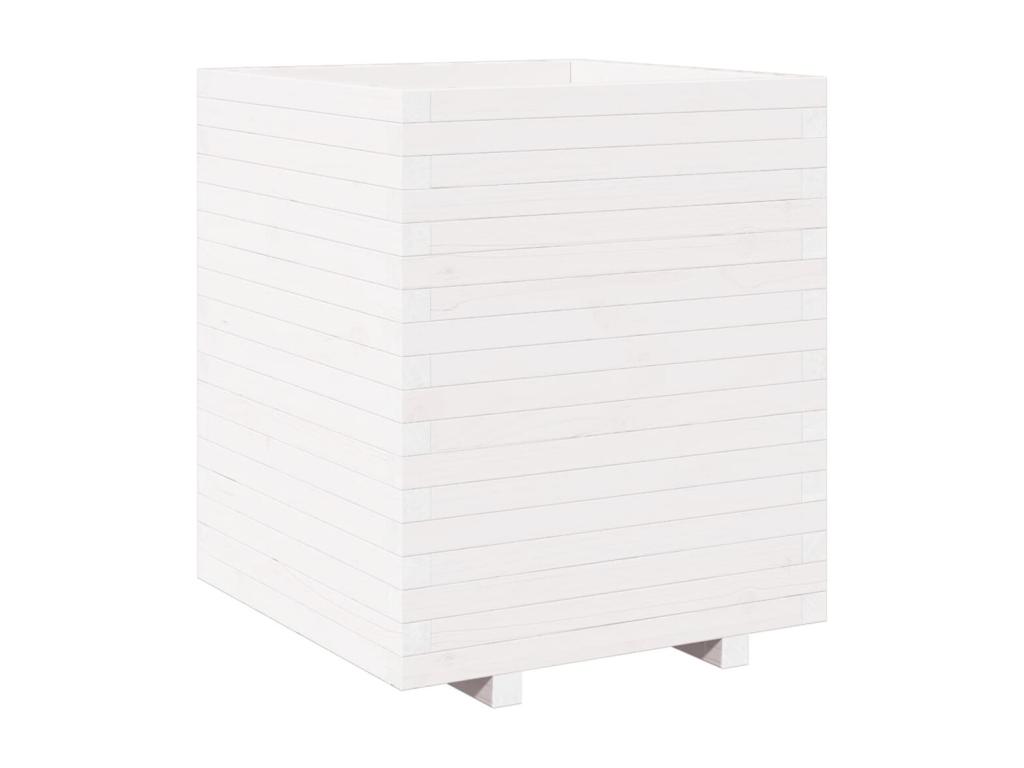 Jardinera madera maciza de pino blanco 60x60x72,5 cm