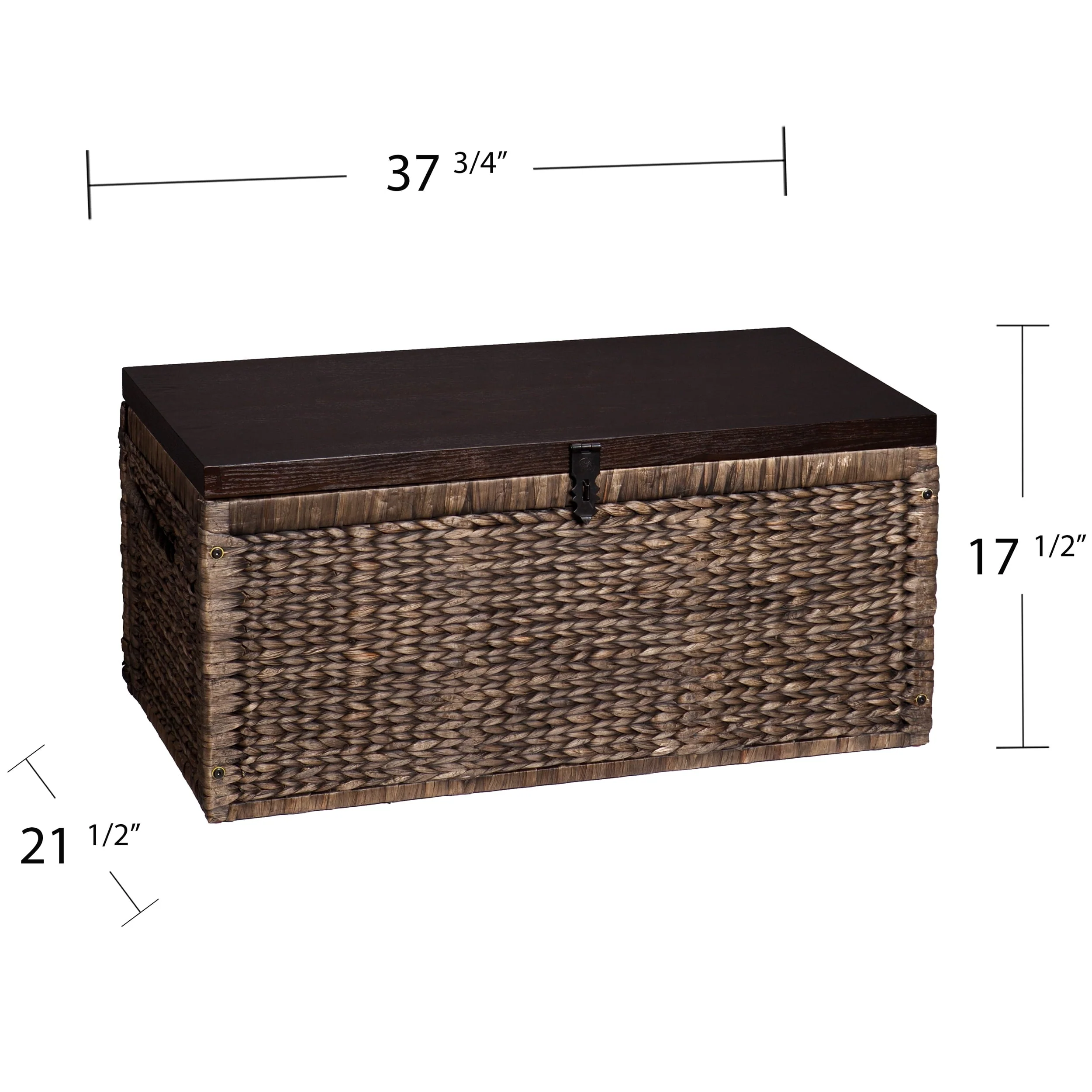 Samford Water Hyacinth Storage Trunk, Blackwashed with Espresso - Image 16