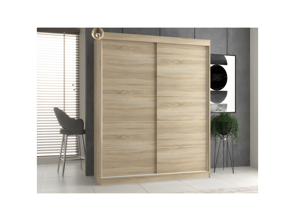 Hominor - Armario con 2 puertas correderas - Armario L 160 cm - Vestidor con 2 puertas
