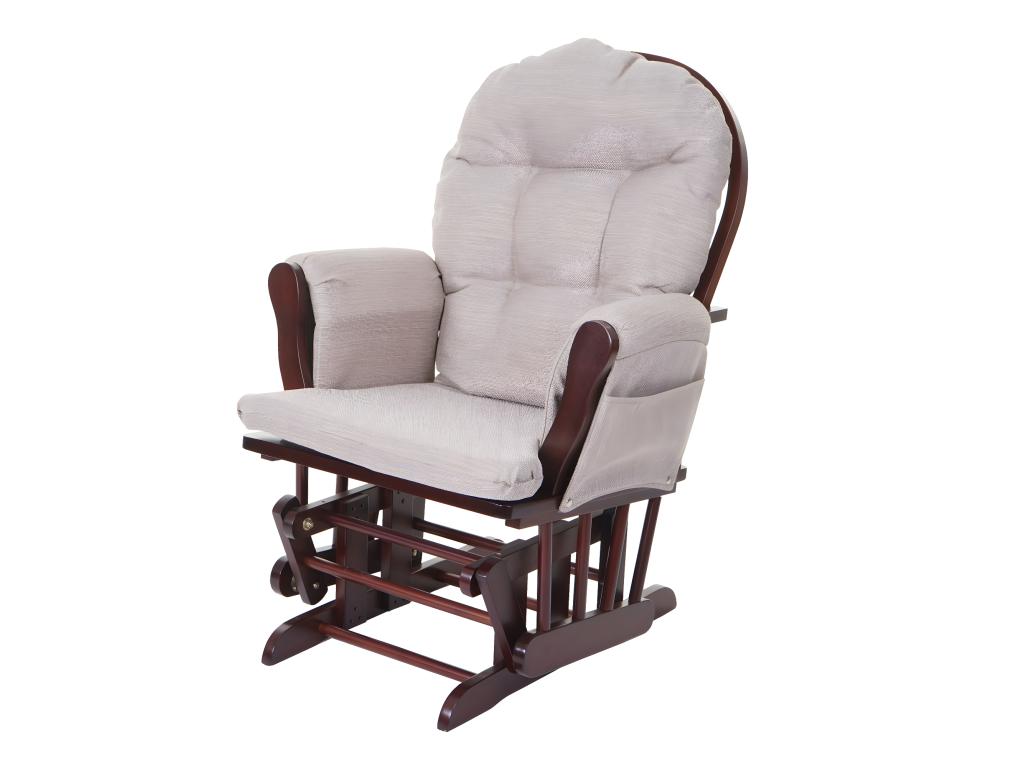 Sillón reclinable Cozetiq-C76 Sillón giratorio - tela/textil - gris crema - estructura marrón