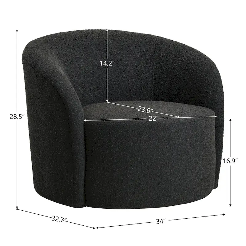 Set of 2 KINWELL 34-Inch Wide Upholstered Swivel Barrel Chairs