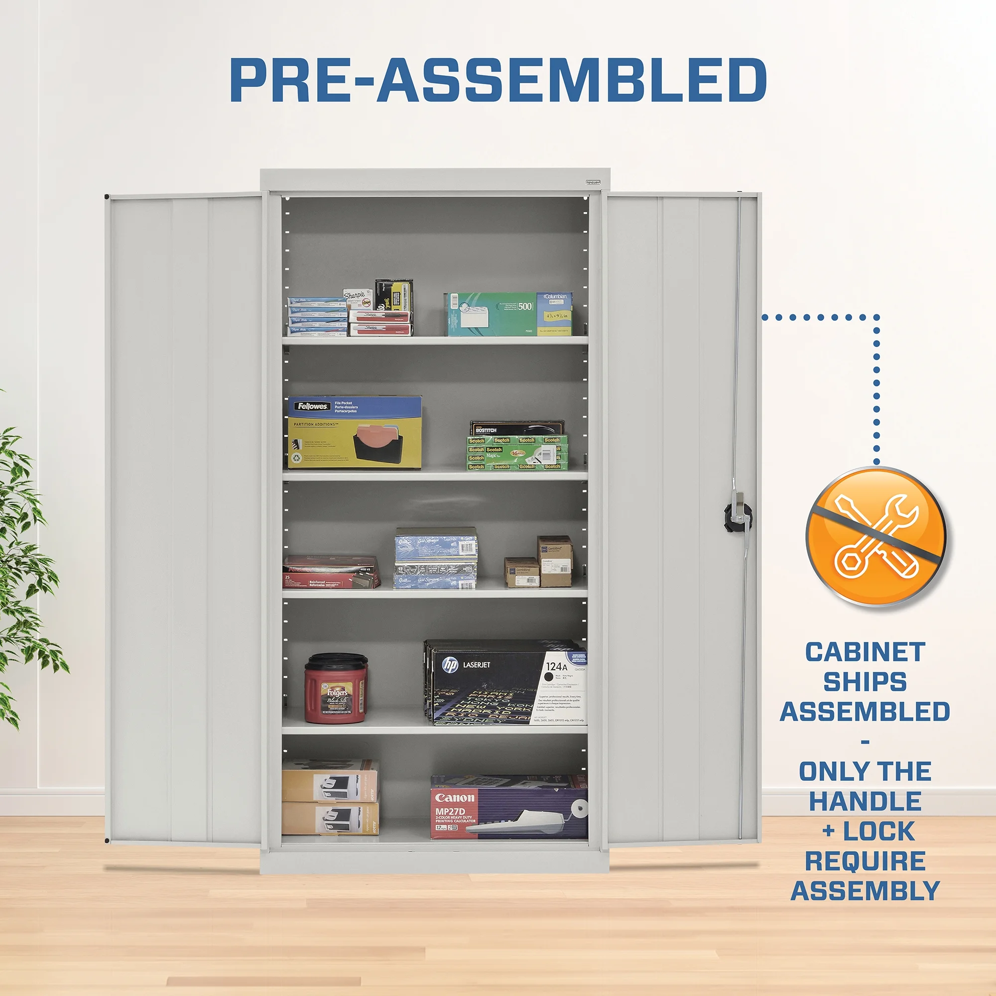 Sandusky Elite Series Steel Freestanding Garage Cabinet in Dove Gray (36 in. W x 72 in. H x 18 in. D) - Image 11