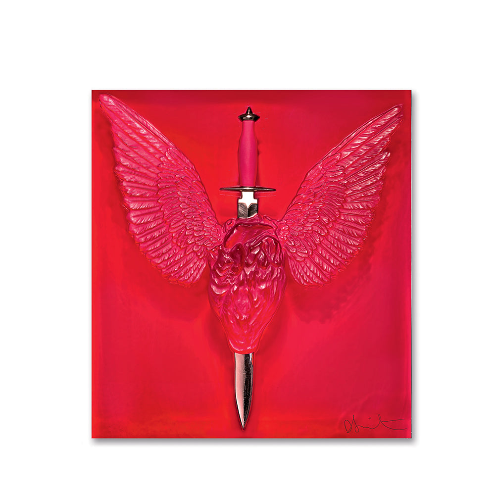 ETERNAL PRAYER DAMIEN HIRST & LALIQUE 2017 - CRISTAL ROUGE, TAMPONNÉ PLATINE