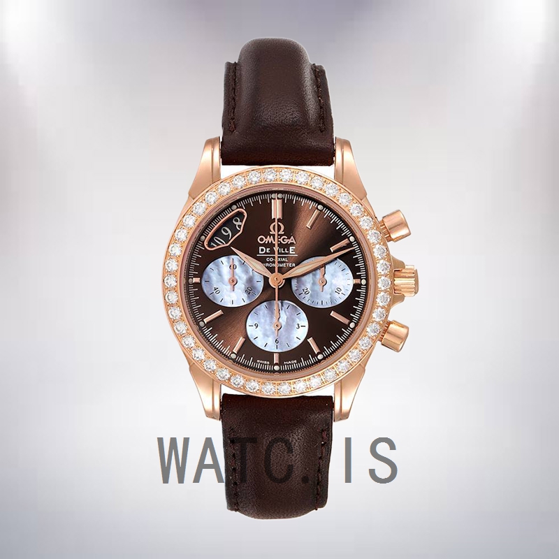 Omega De Ville Ladies 35mm 4677.60.37 Black Dial Leather Strap