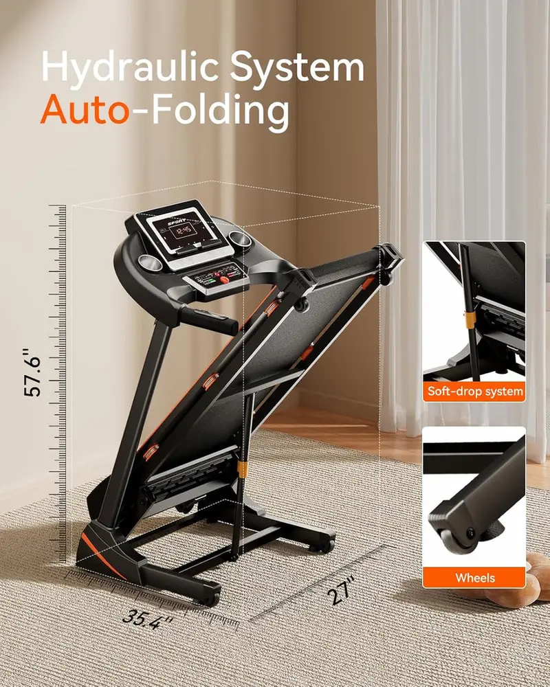 Foldable Home Treadmill With 3HP Motor, Auto Incline Adjustment And Bluetooth Connectivity - Image 6 Foldable Home Treadmill With 3HP Motor, Auto Incline Adjustment And Bluetooth Connectivity - Image 6