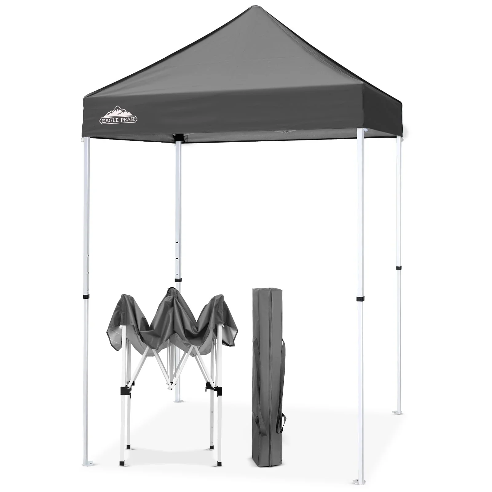 EAGLE PEAK 5x5 Pop up Canopy Tent Instant Outdoor Canopy Easy Set - up Straight Leg Folding Shelter（blue）