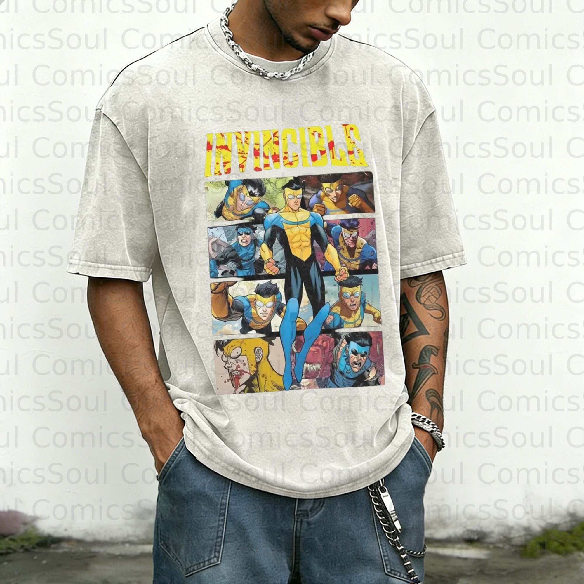 Unisex Anime Inspired Vintage Washed T-Shirt