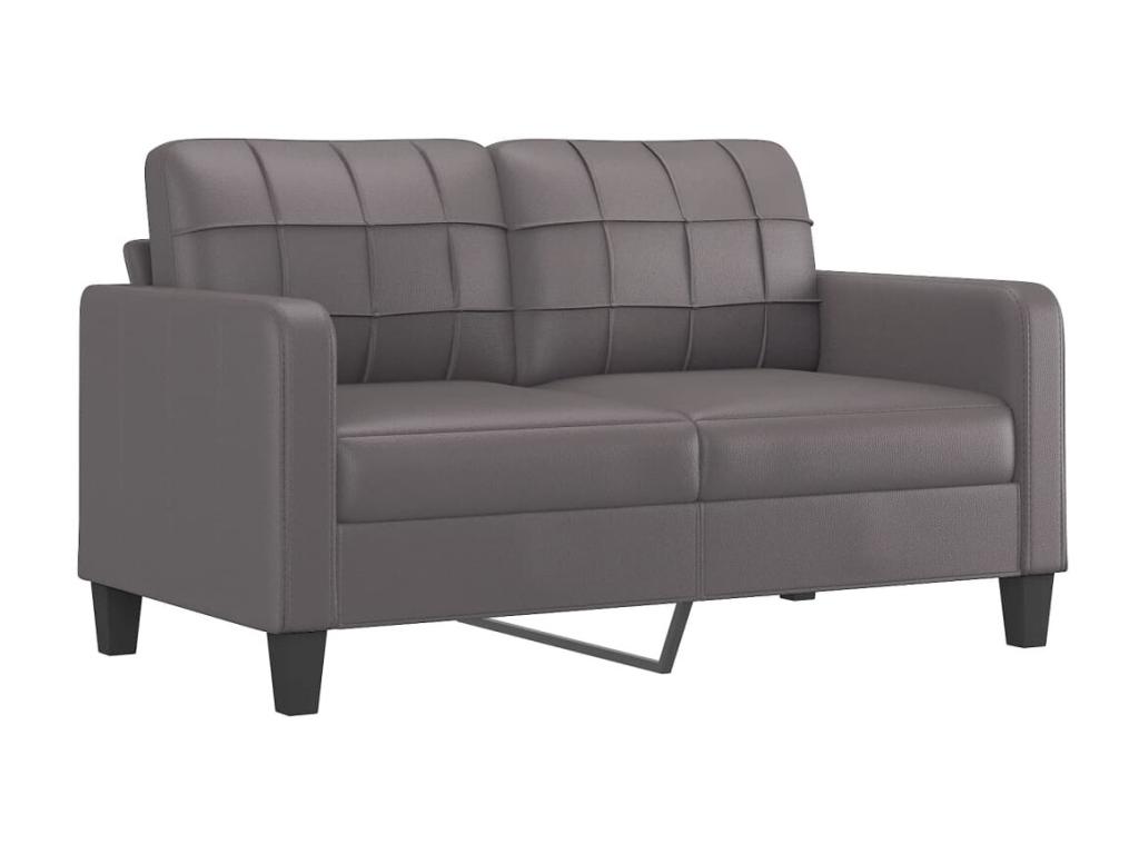 Sofá de 2 plazas de cuero sintético gris 140 cm