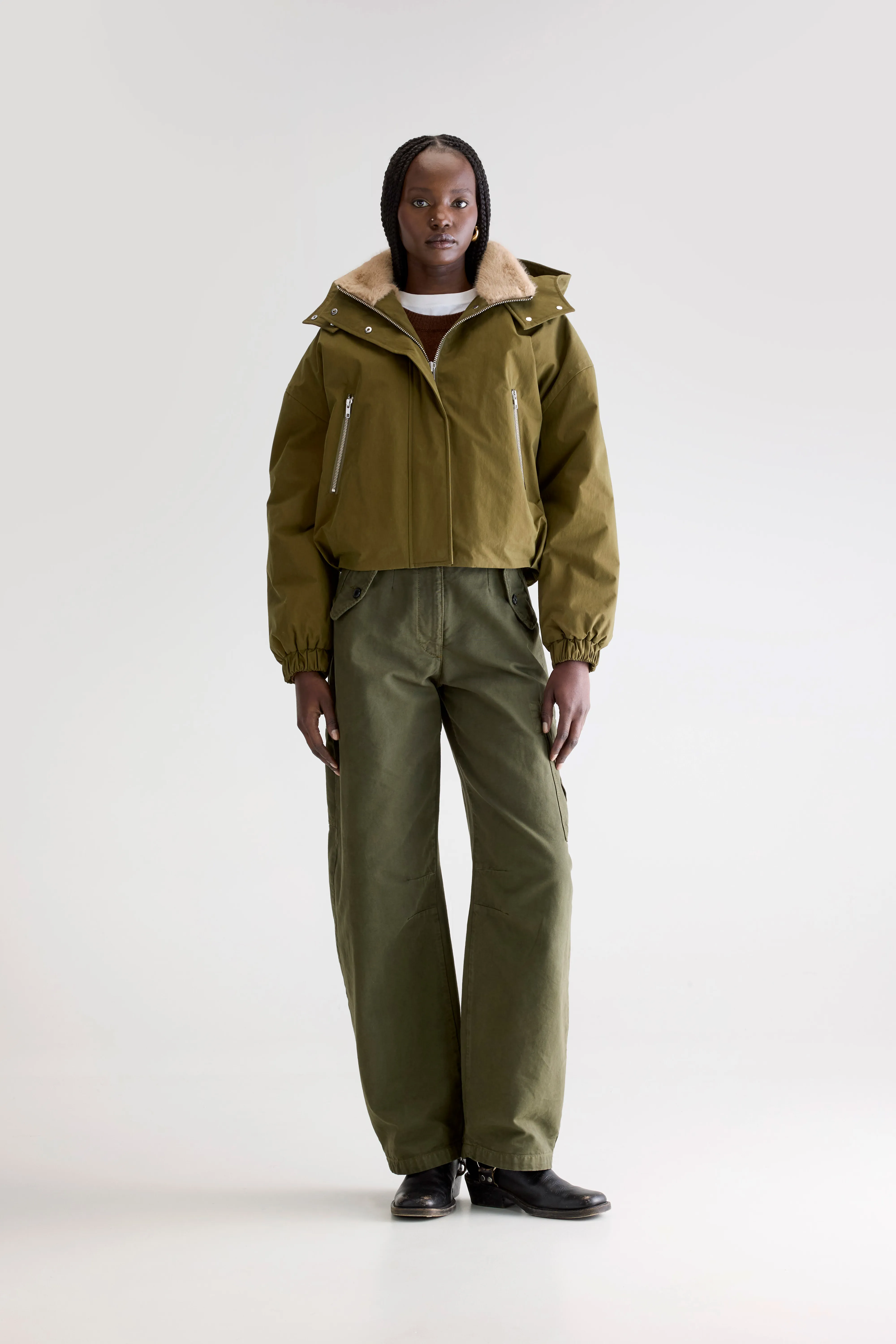 Bellerose Herna cropped jacket (252 / W / MILITARY)