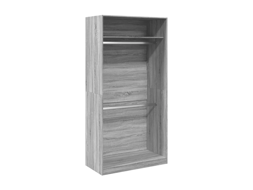 Armario Nidovia de madera contrachapada gris 100x50x200 cm. xui3710344