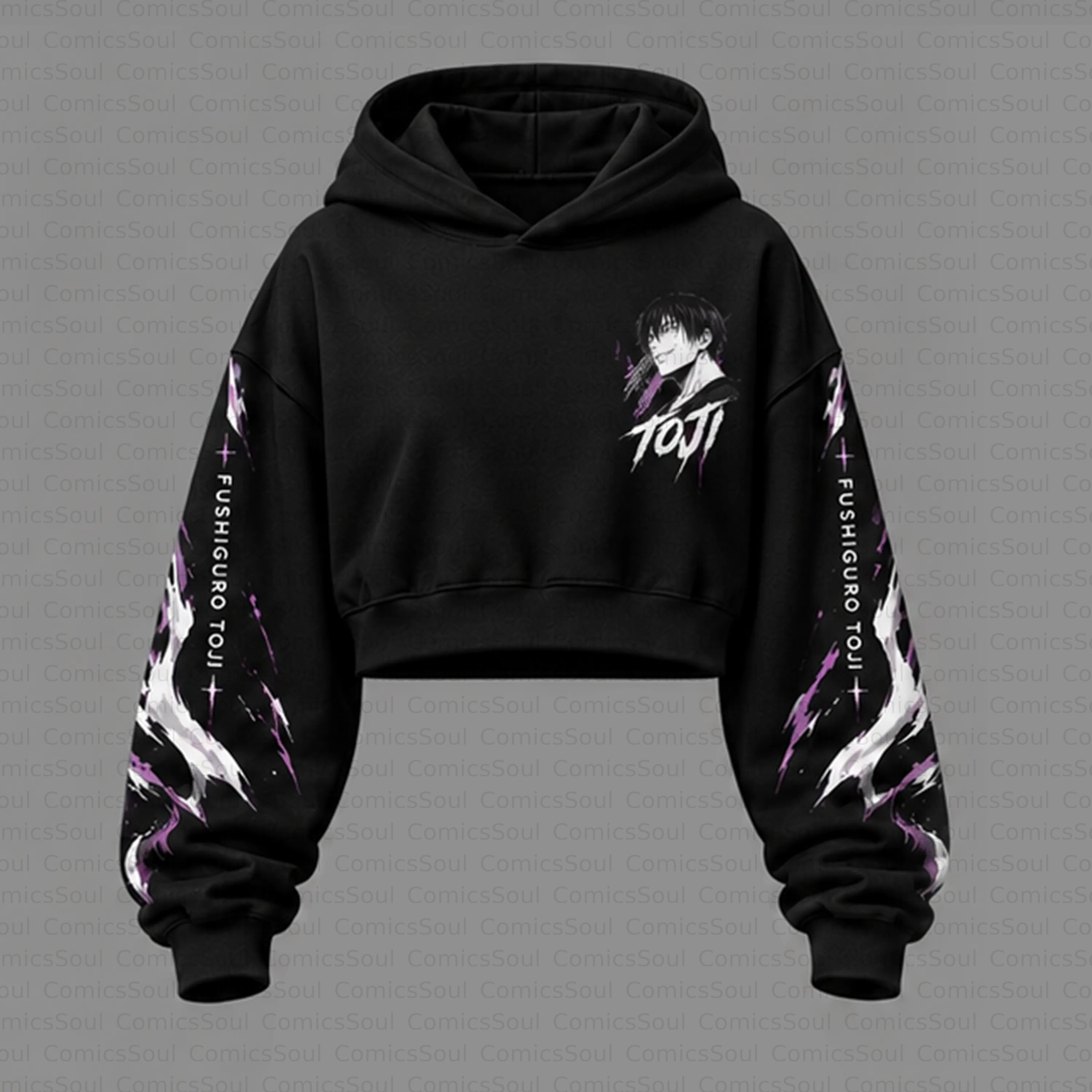 Jujutsu Kaisen Cropped Long Sleeve Hoodie & High Waist Jogger Pants Two Piece TeeThreads Sustain the Scene with Custom Apparel