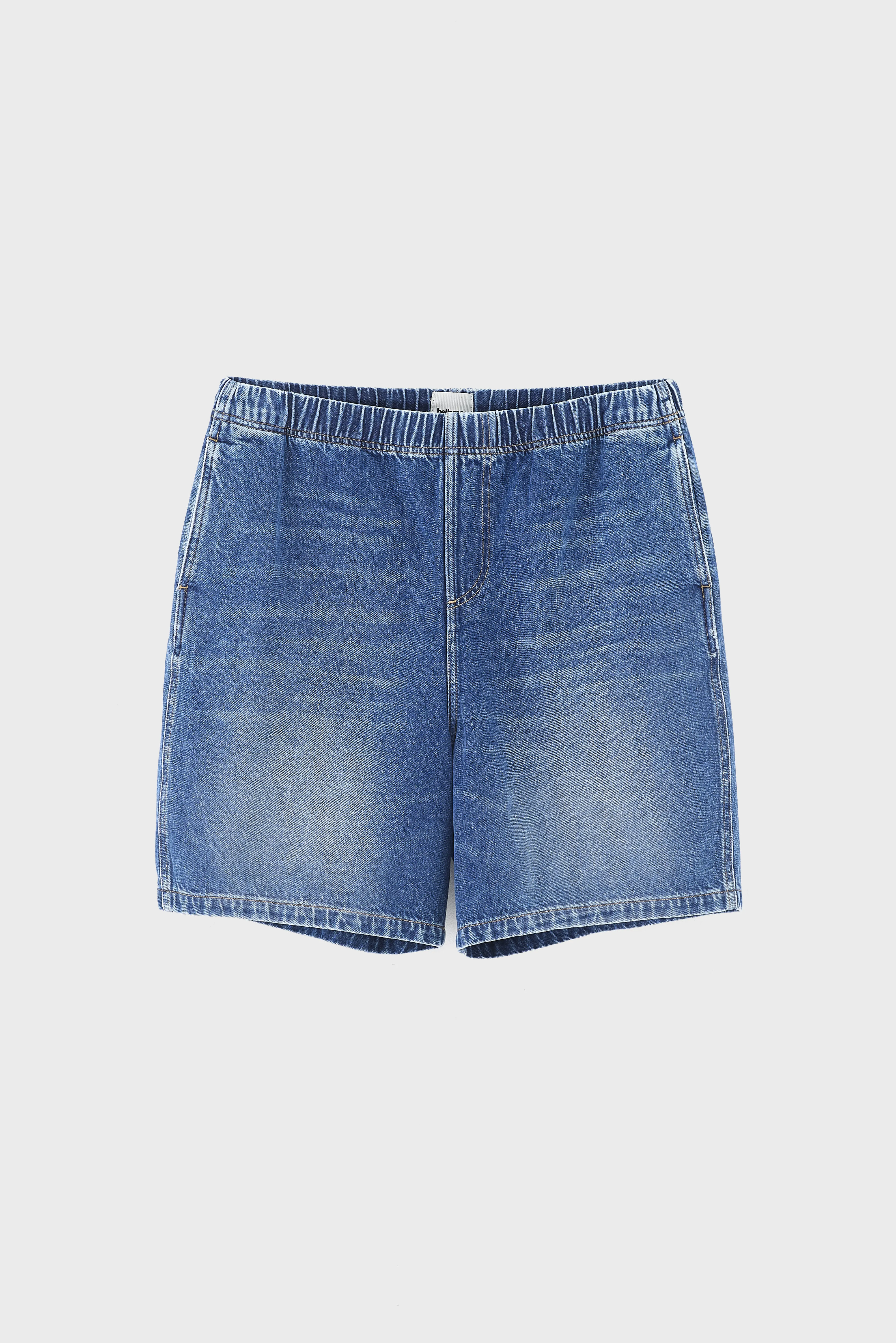 Bellerose Flanky wide denim shorts (261 / M / MD BLUE MARBLE)