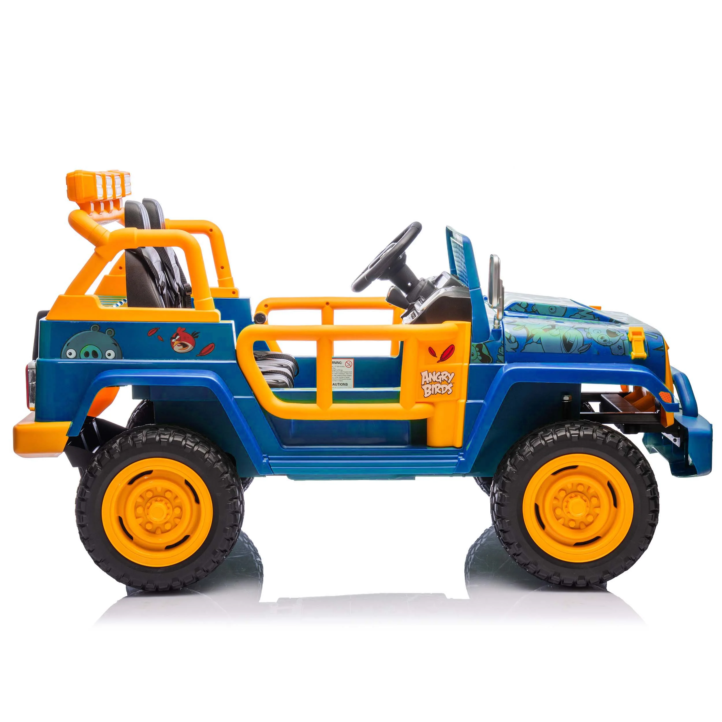 Joyracer 24 Volt Ride on Toys for Big Kids, Licensed Angry Birds Ride on Truck with Remote, 2 Seater 4WD Electric Ride ons with Shovel, Bluetooth, Lights, Power Car Wheels for 3-8, 130lbs, Green - Image 16