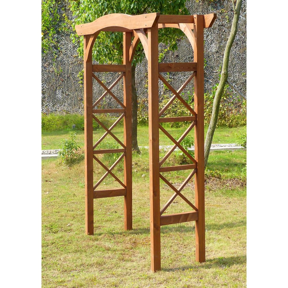 Northbeam Venice 79.5" Wood Arbor - Brown - Image 4