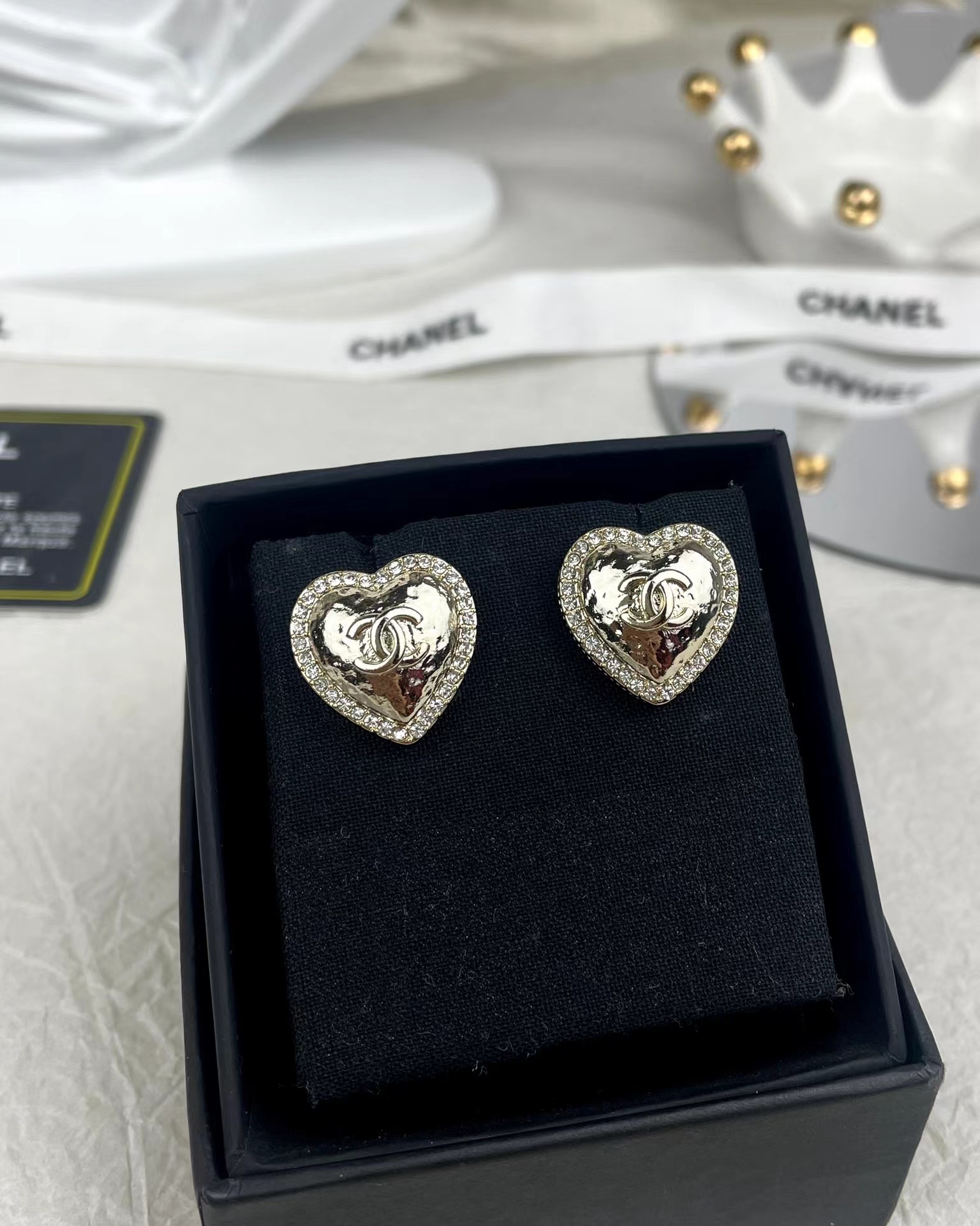 Chanel Gold Love Heart Stud Earring - Original Replica Club