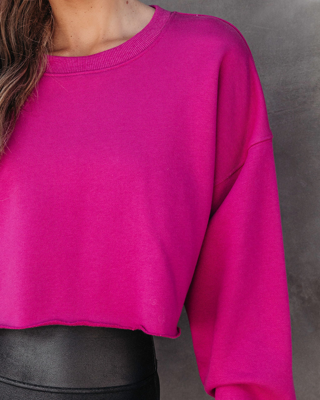 Janice Cotton Long Sleeve Top - Fuchsia - Se7enfashion