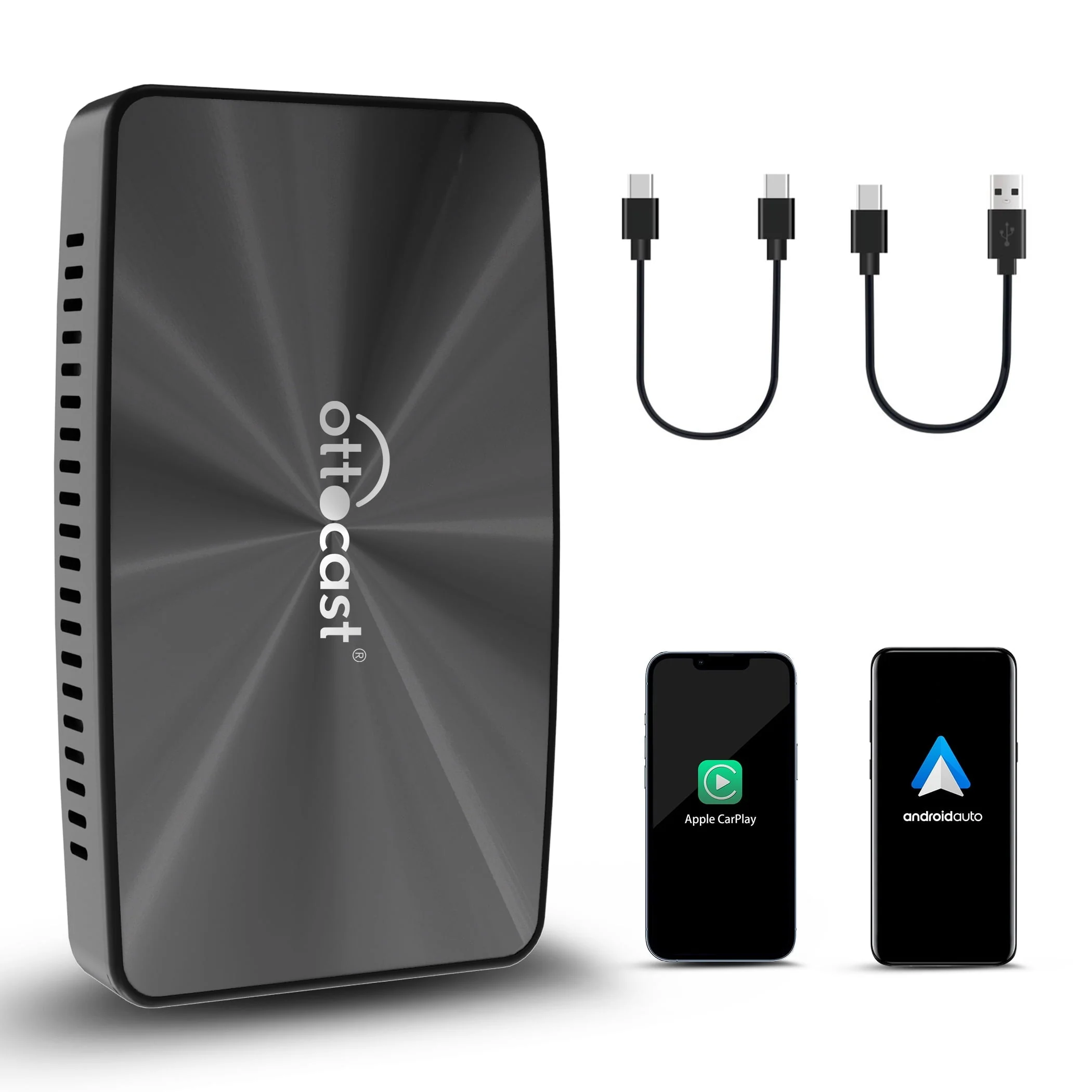 OTTOCAST U2 - X Pro Wireless Carplay Android Auto Car Adapter 2 in 1 for Wired Carplay Cars Smart Button Faster Connection OTA Update