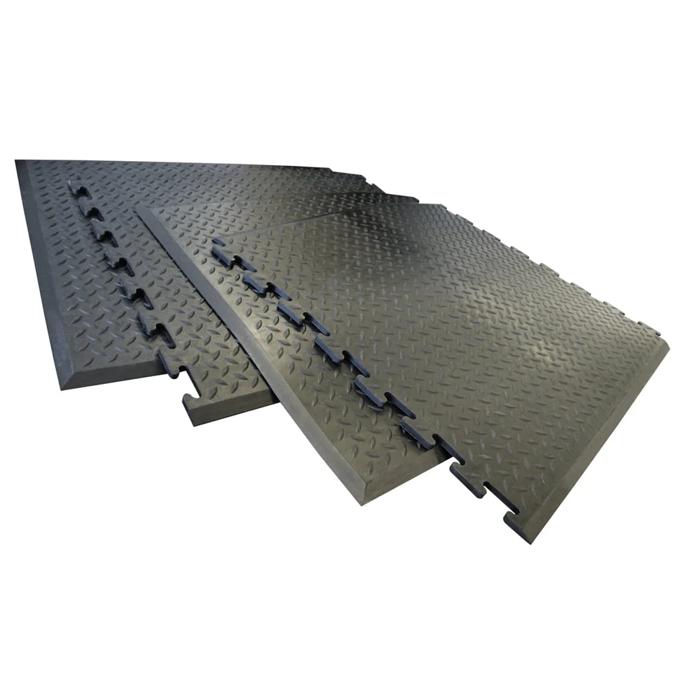 Rubber-Cal "Foot-Rest" Interlocking Anti-Fatigue Floor Mat - 1/2 in x 28 in x 31 in - Finished Tile - image 1