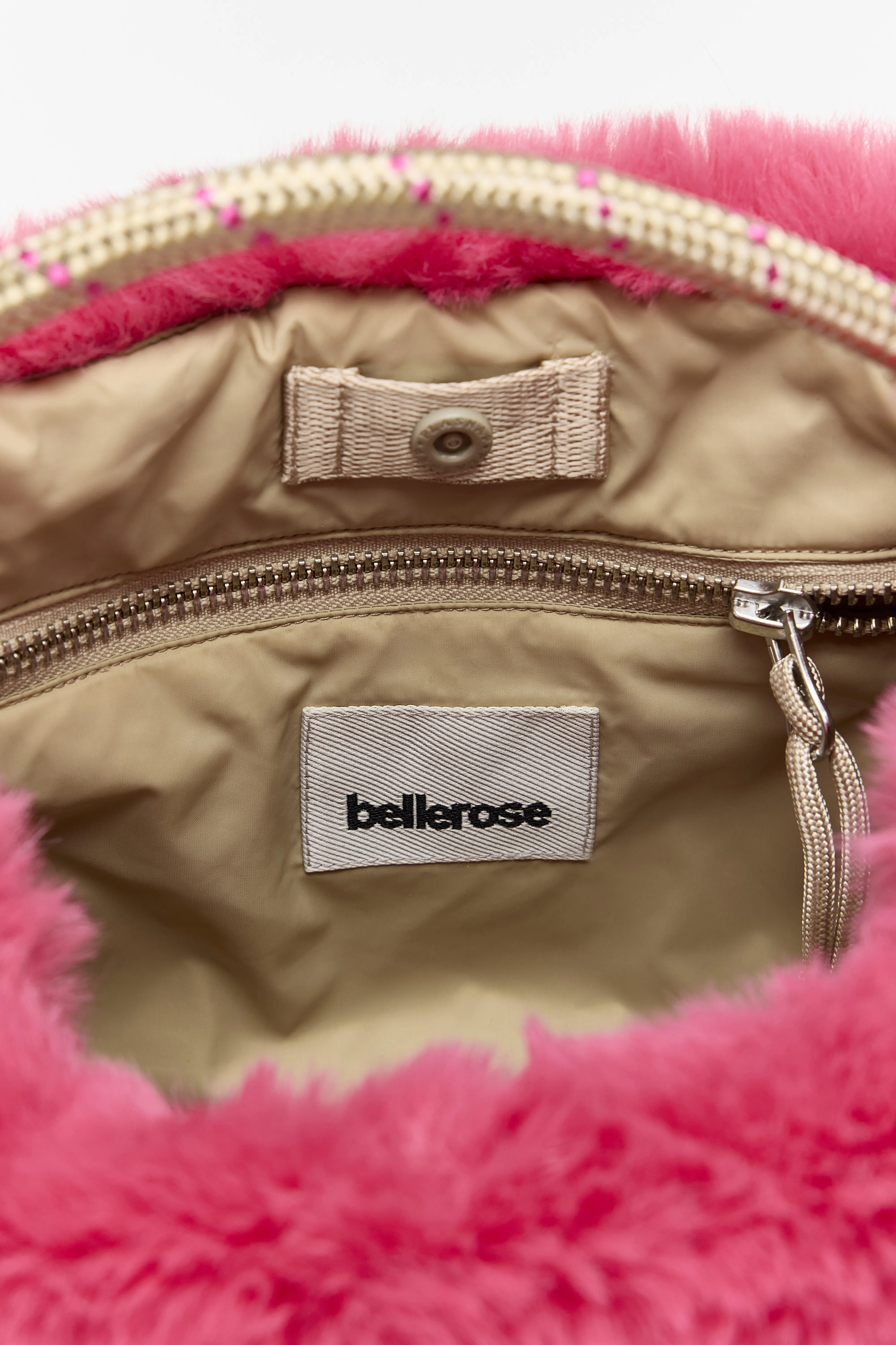 Bellerose Helcro faux-fur shoulder bag (261 / W / GERANIUM)