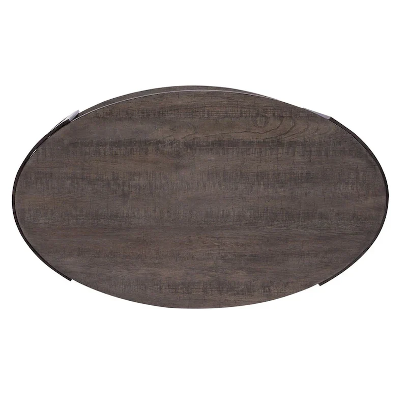 Contemporary Gauntlet Gray Oval Coffee Table