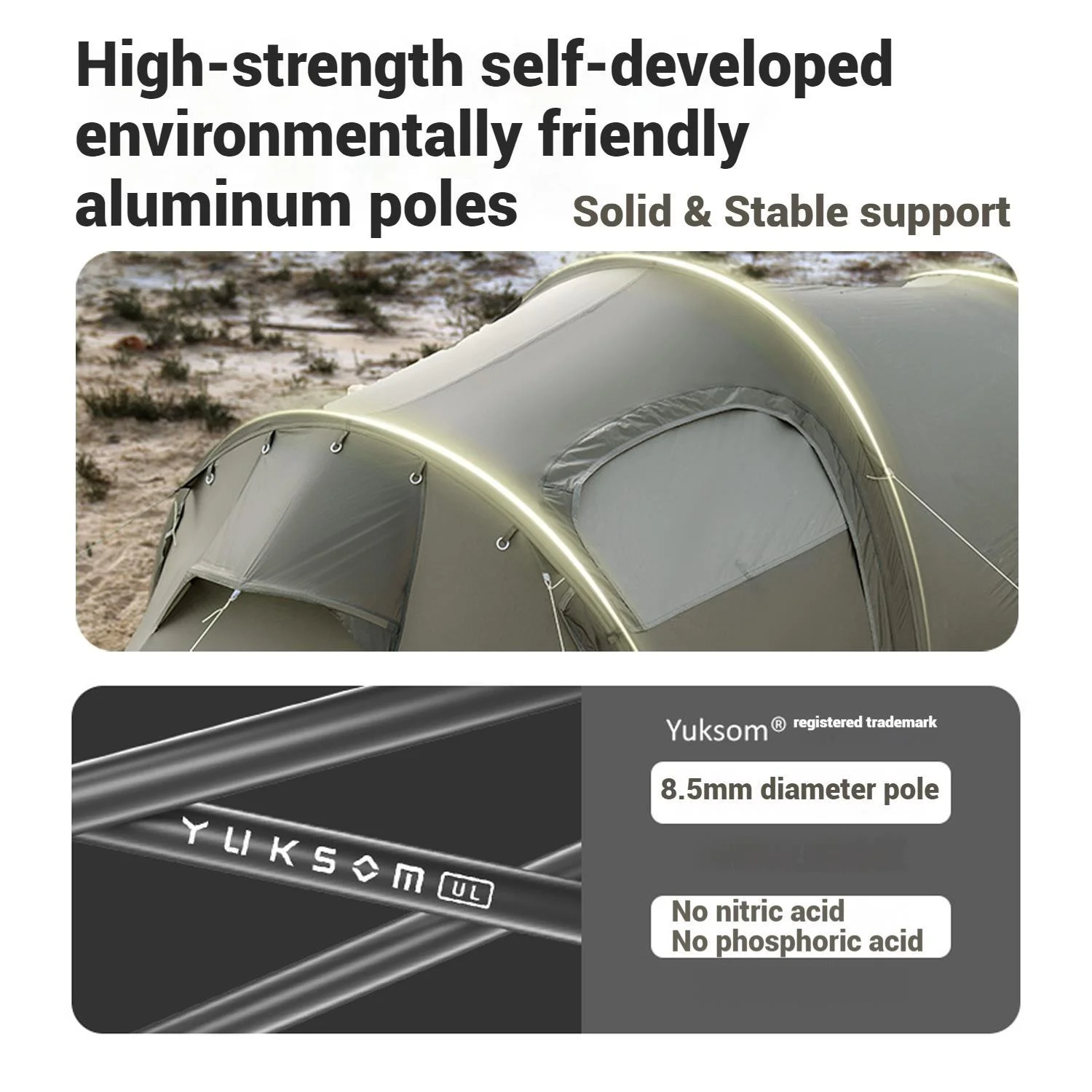 Naturehike, Ultralight Hiking Tent, Tear-resistant Tunnel Tent, Waterproof Camping Tent, Windproof Tent with Hall, 15D Lightweight Silicone-coated Nylon Fabrics,Large size for 2/3 Person. - Image 11