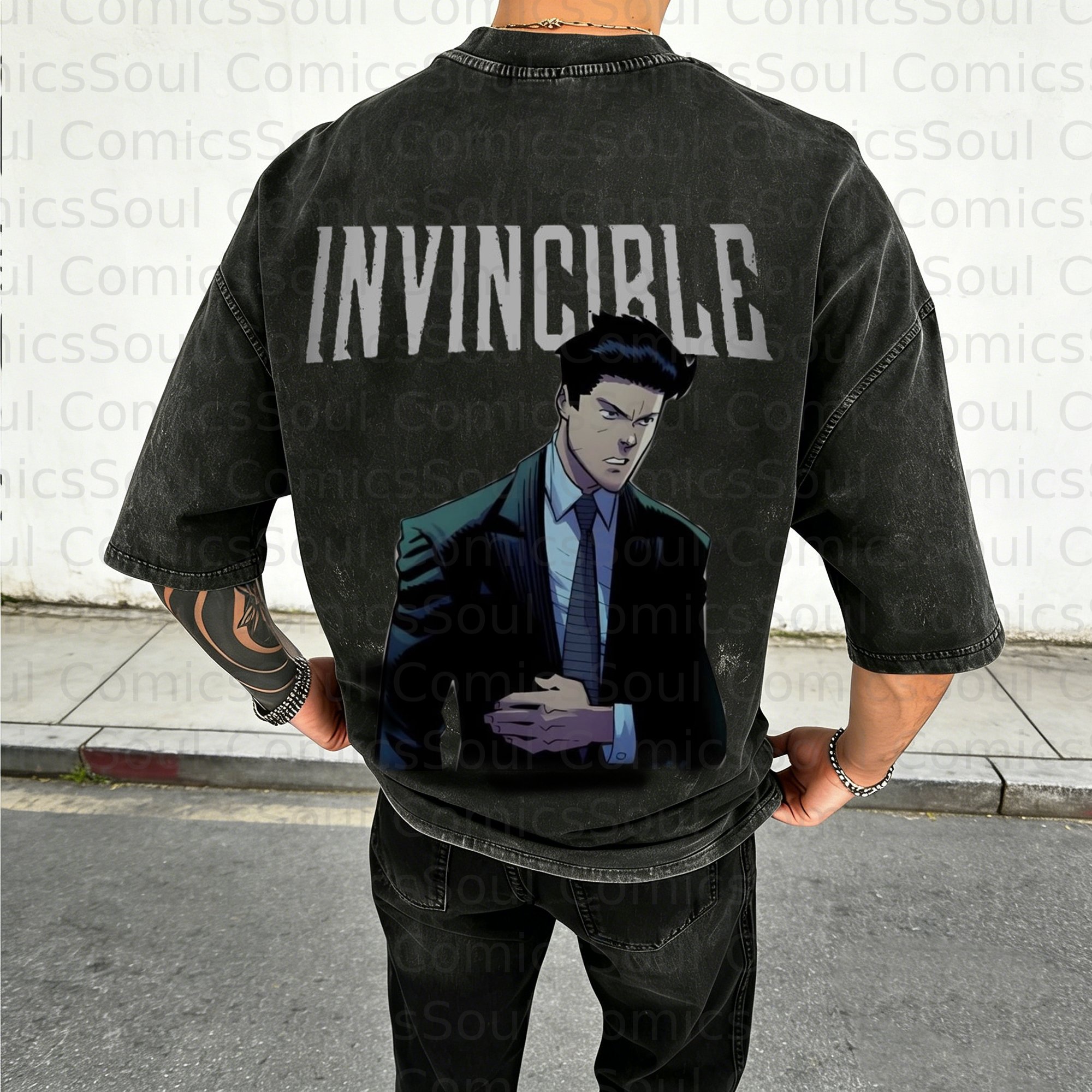 Unisex Anime Inspired Vintage Washed T-Shirt