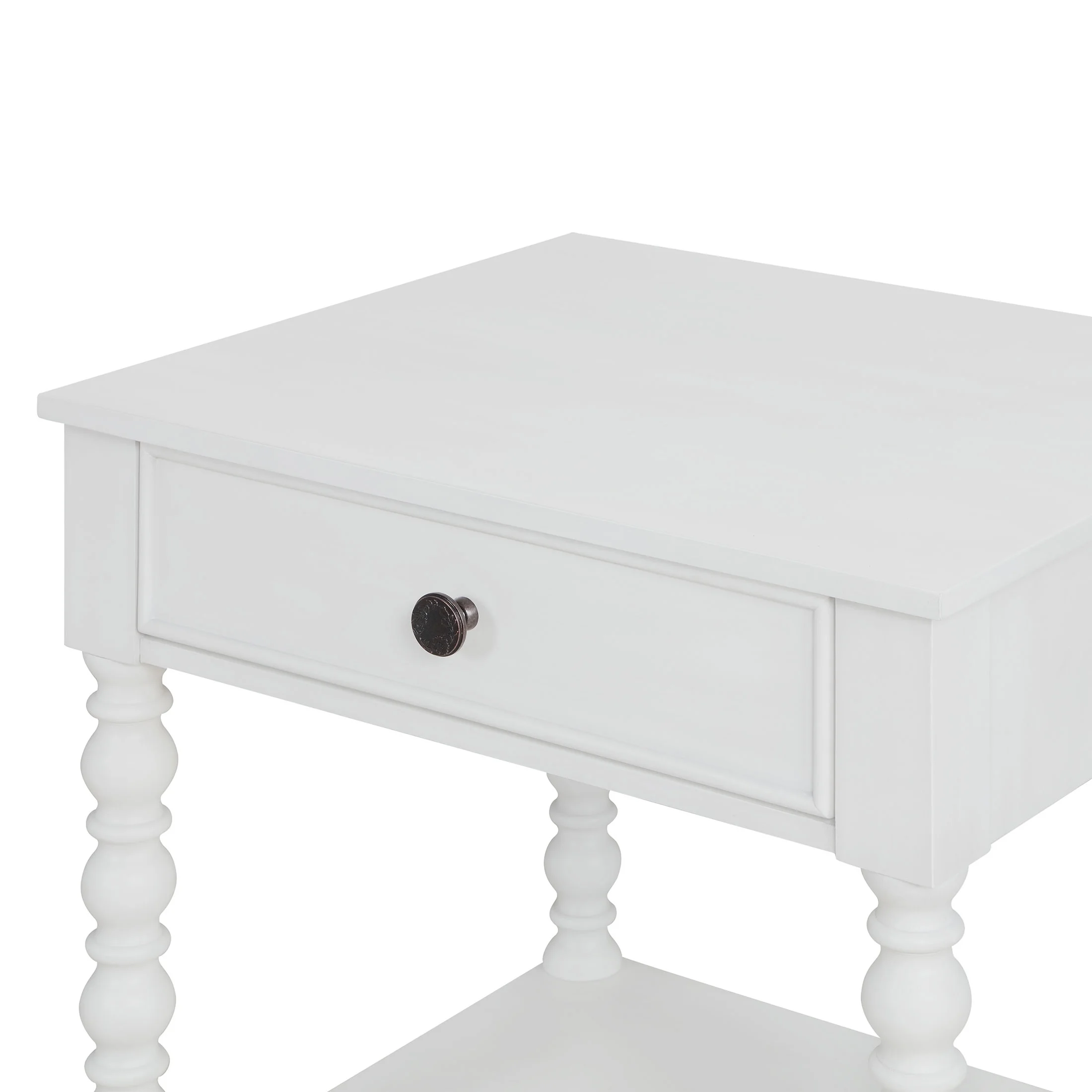 Pioneer Woman Harper Spindle Nightstand with USB Charging Ports, Adults and Teens, White Finish - Image 5