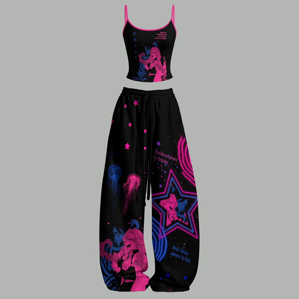 Demon Slayer Top & Elasticated Trousers Two-Piece Set