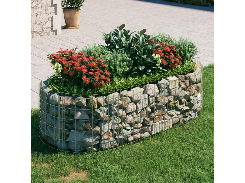 Arriate de gaviones de hierro galvanizado 200x100x50 cm