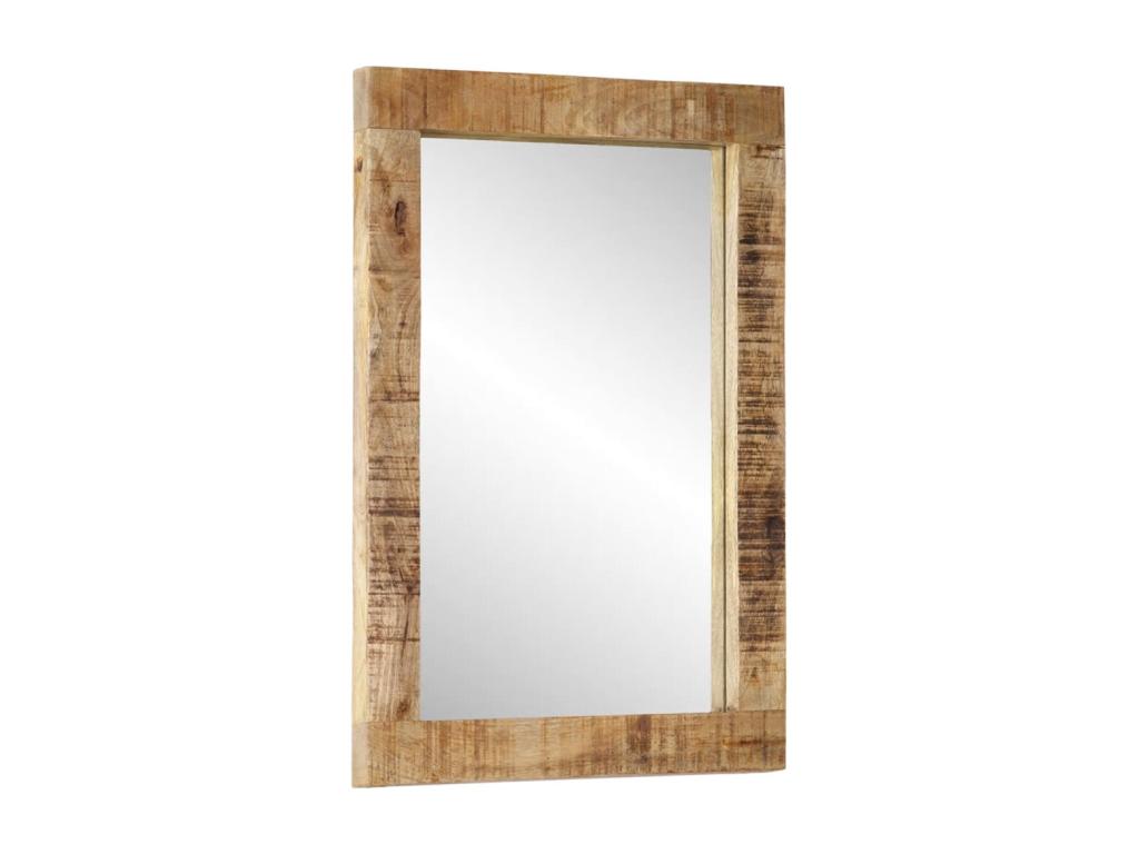 Espejo de vidrio y madera maciza de mango 70x50 cm
