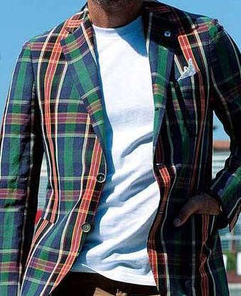 Multicolored Plaid Notch Lapel Button Pocket Casual Blazer