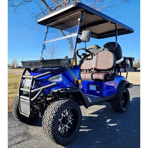 48V Electric Golf Cart 4 Seater Lifted Renegade+ Edition Utility Golf UTV Compare To Coleman Kandi 4p – Blue