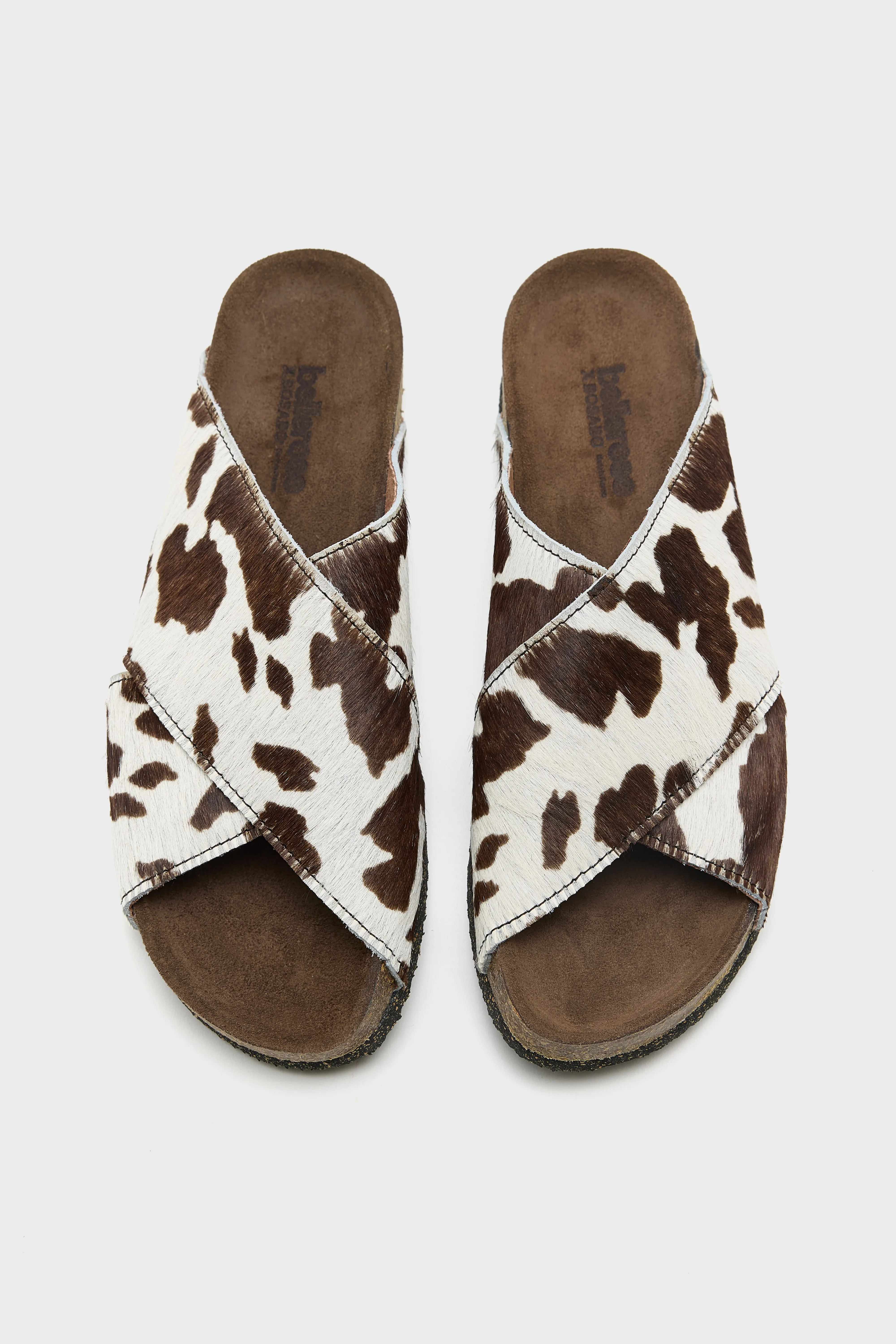 Bellerose Cowprint Ponyhair Cross Sandals  (261 / W / BROWN)