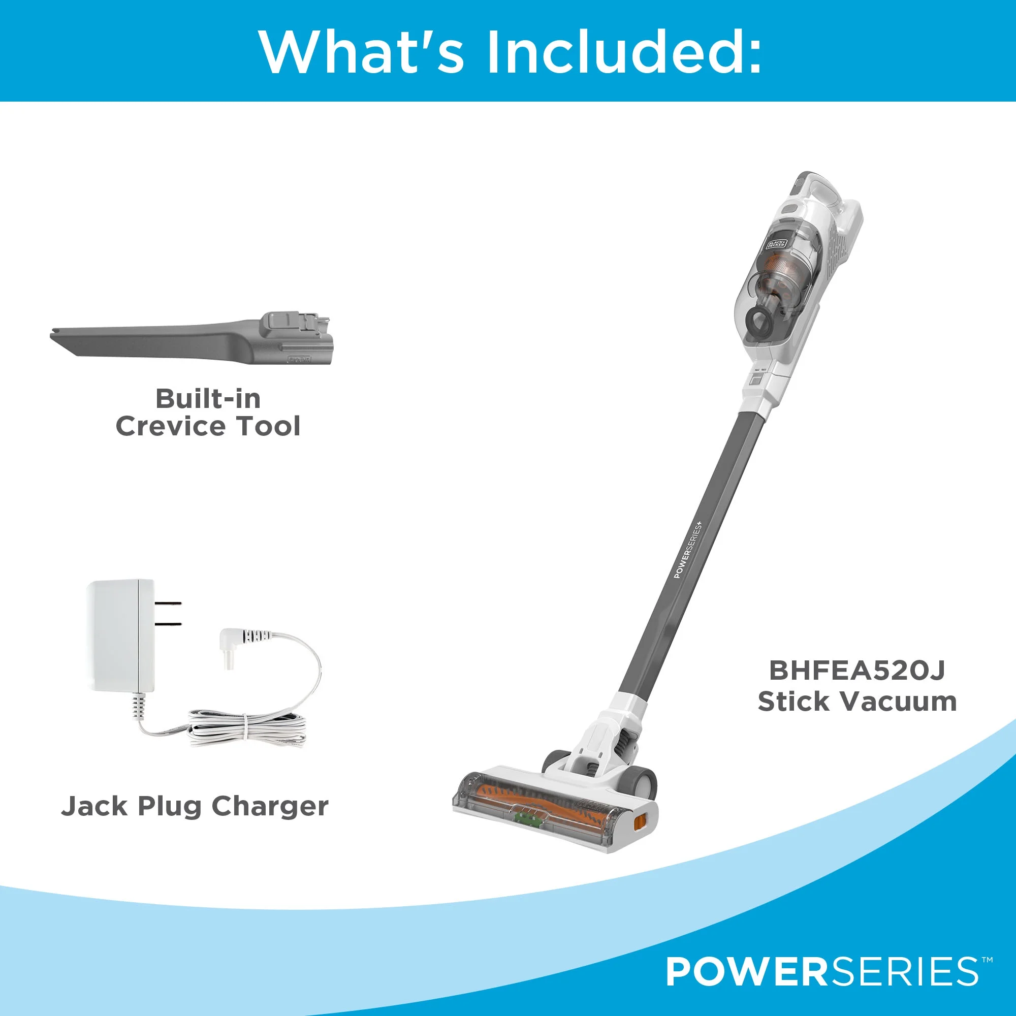 BLACK+DECKER POWERSERIES+ 20V MAX Cordless Stick Vacuum, with Anti-Tangle Brush Bar, Convertible to Handheld, 44 Minute Run-Time, BHFEA520J - Image 5