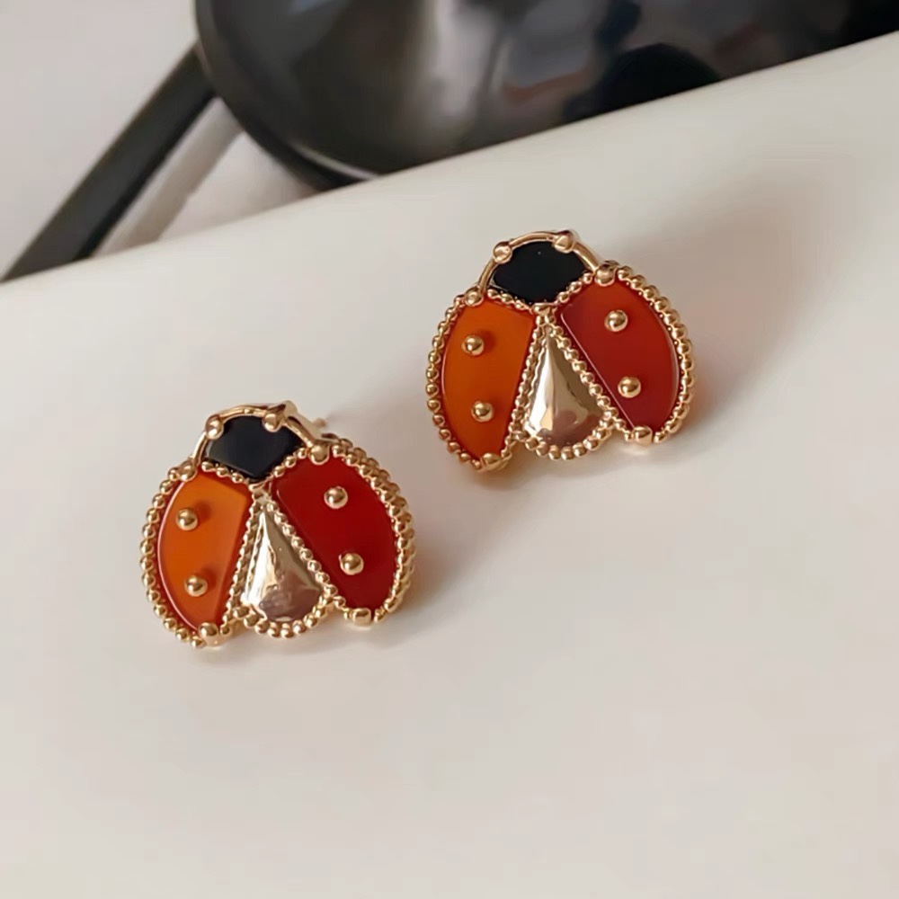 VCA Lucky Spring Ladybug Earrings - Original Replica Club