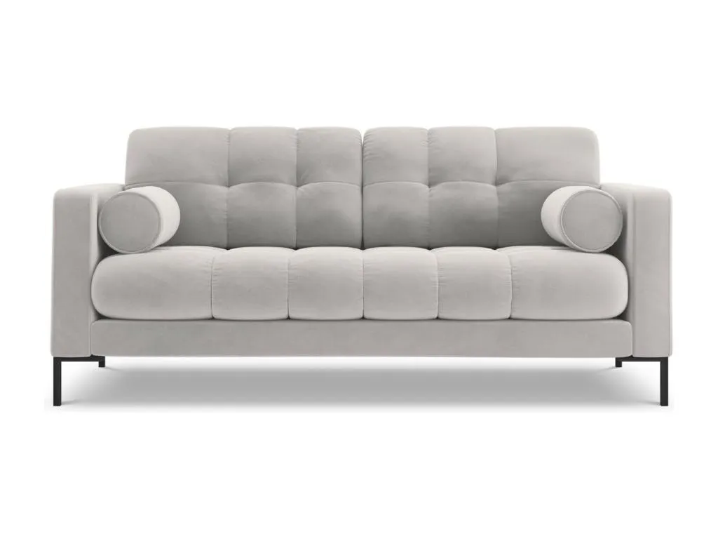 Andreuworldcasa - Sofá Andreuworldcasa 2 plazas de terciopelo plata - 152x92x75cm