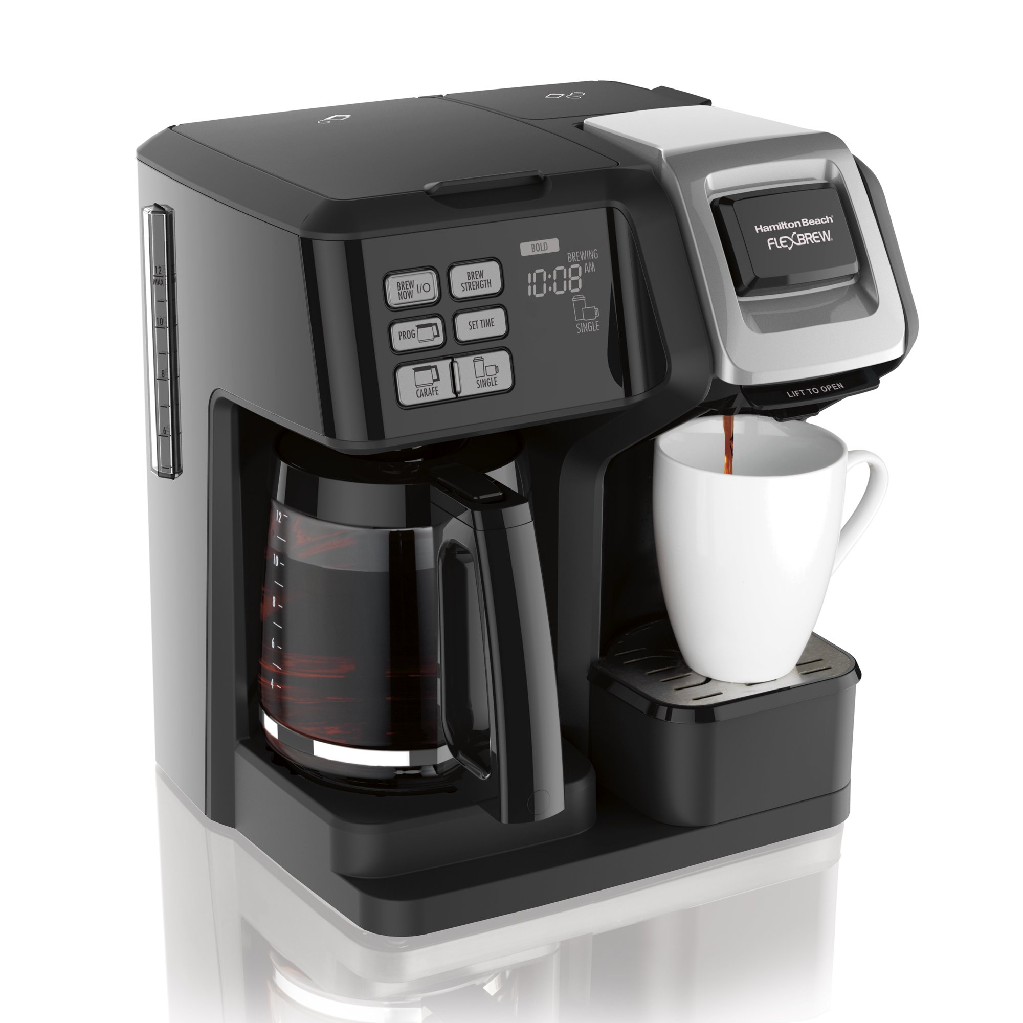 Hamilton Beach FlexBrew Trio Coffee Maker, Single-Serve, Black & Silver, Model 49954