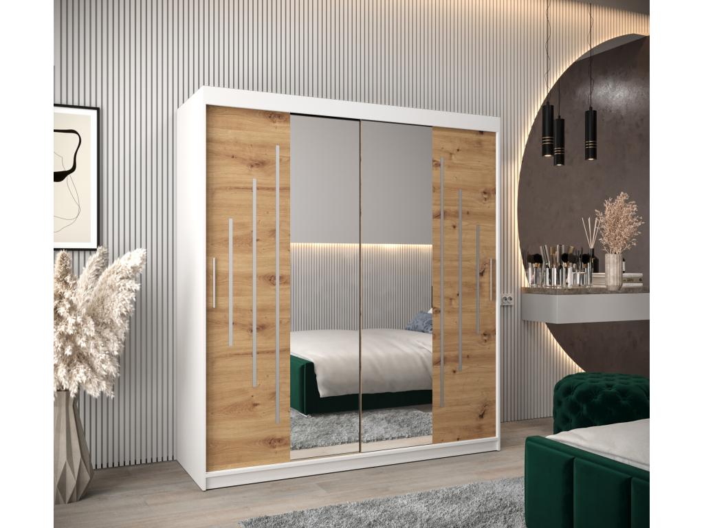 ARMARIO YORK 1 DE PUERTAS CORREDERAS 200/180/62 2 puertas (blanco/artisan)