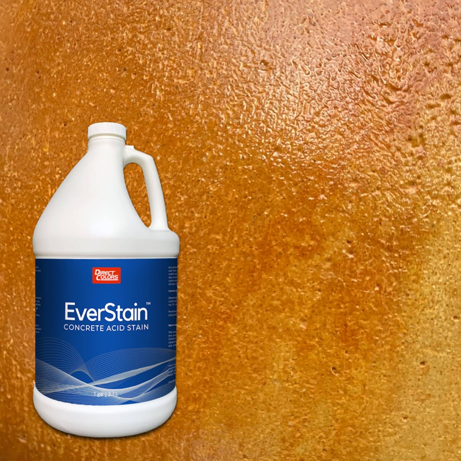 Direct Colors EverStain Concrete Acid Stain Desert Amber Semi-Transparent Concrete Etching Stain Ready-to-Use (1-Gallon) in Yellow | DC-CAS-DAM-1GAL(Desert Amber/1 Gallon)