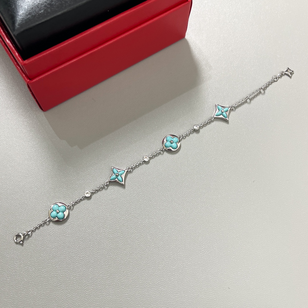 Louis Vuitton 4 Motifs Blue Amazonite Bracelet - Original Replica Club