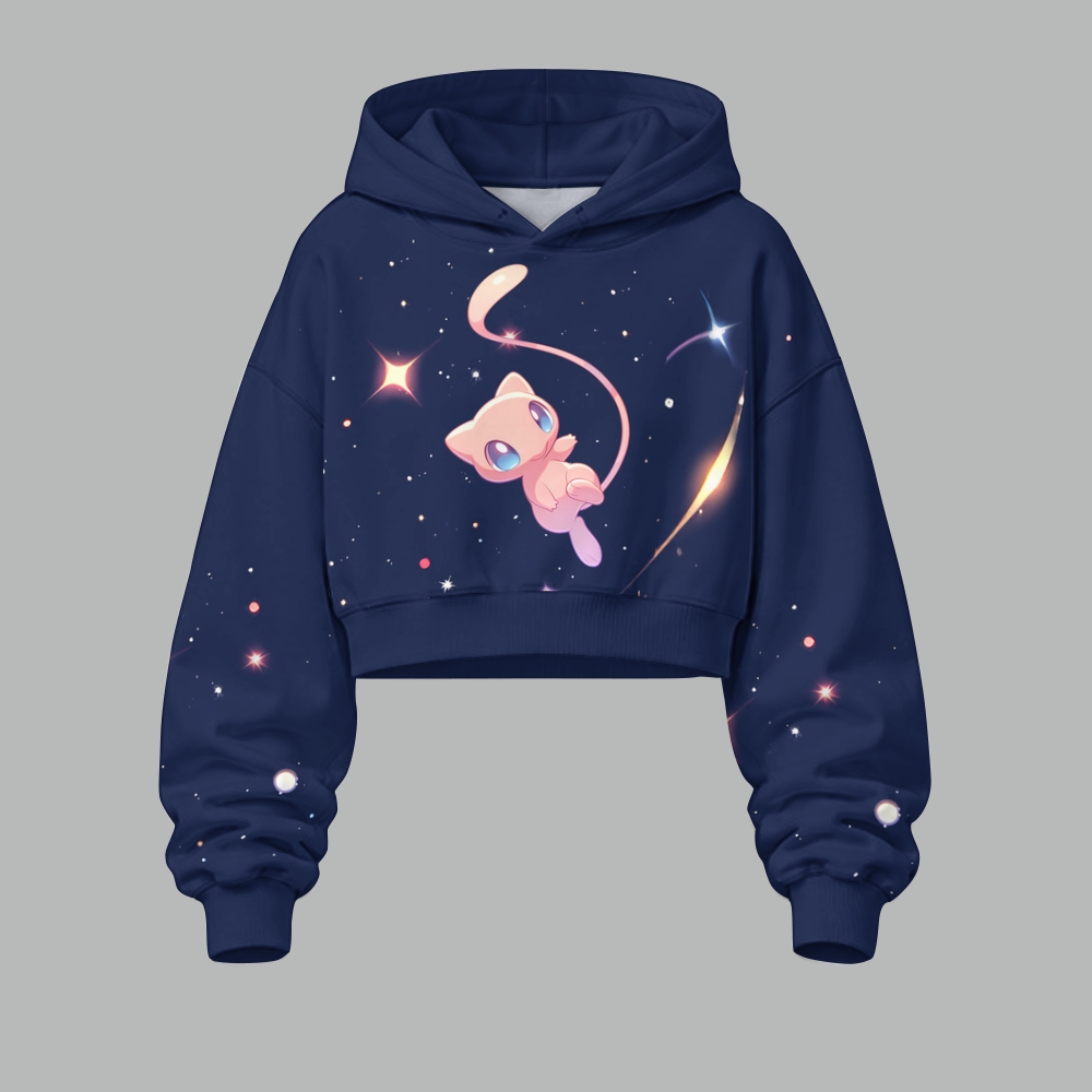Pokémon Women's Cropped Long Sleeve Hoodie & High Waist Jogger Pants Two Piece Tracksuit Set 3051025 TeeThreads Sustain the Scene with Custom Apparel