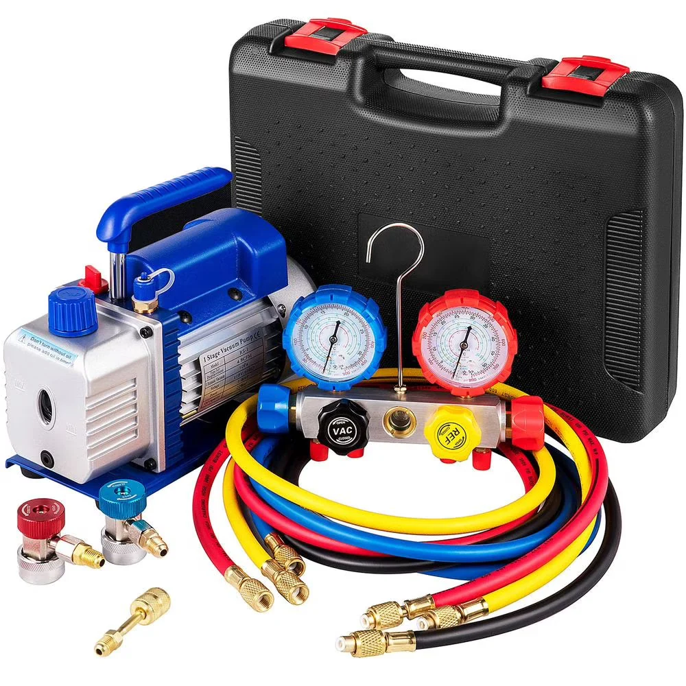 HVAC Vacuum Pump Kit, 4.8 CFM, 1/3 HP, Single Stage, 5 Pa - ZK44.8CFM HVAC Vacuum Pump Kit, 4.8 CFM, 1/3 HP, Single Stage, 5 Pa - ZK44.8CFM