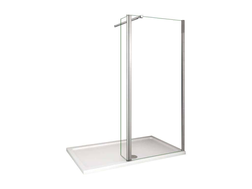 Panel de ducha 2 hojas panel fijo+lateral giratorio,barra 73-120cm[(133.9-135.9)+30]x200cm