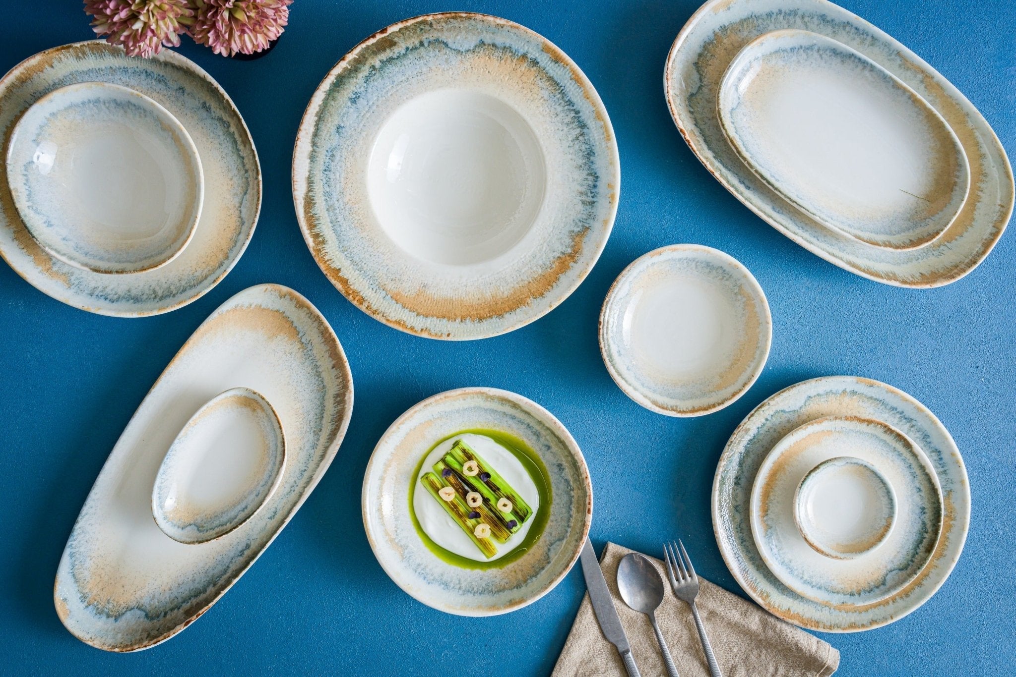 Bonna Serveerschaal - Knidos - Porselein - 15 cm (330cc) - set van 2