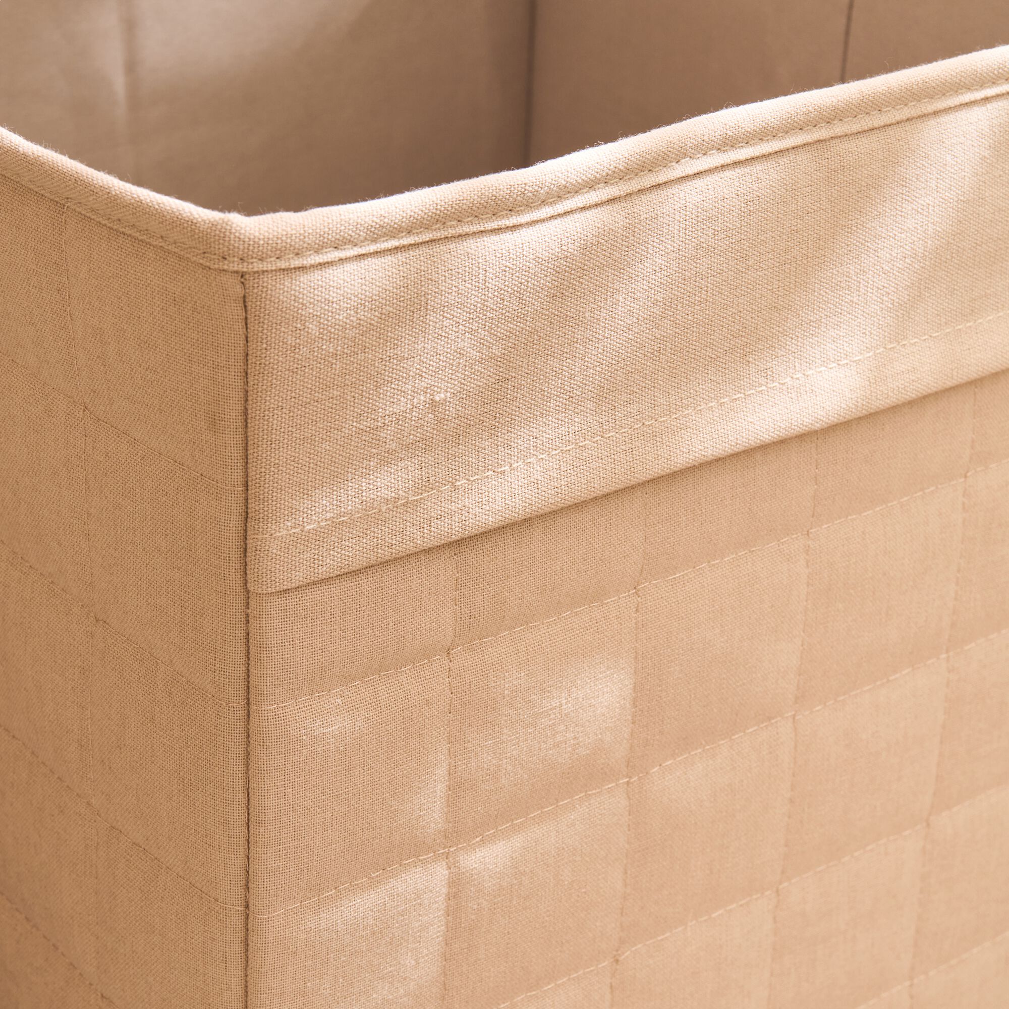 PEYROLLES - Panier de rangement cubique en tissu L30cm - beige