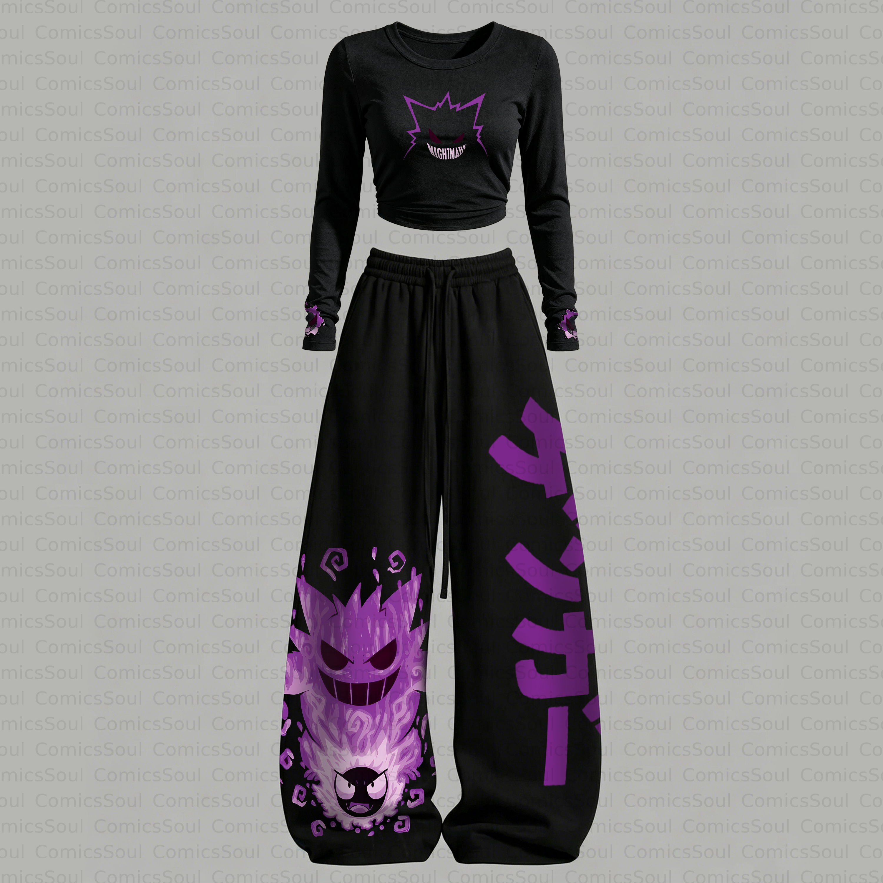 Pokémon Long-Sleeve Top and Elastic-Waist Pants Set TeeThreads Sustain the Scene with Custom Apparel