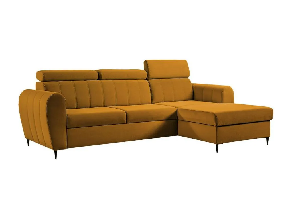 Sofá rinconero Vivircalido 126 Amarillo Función de descanso Caja de ropa de cama 262x175cm ogjv38961