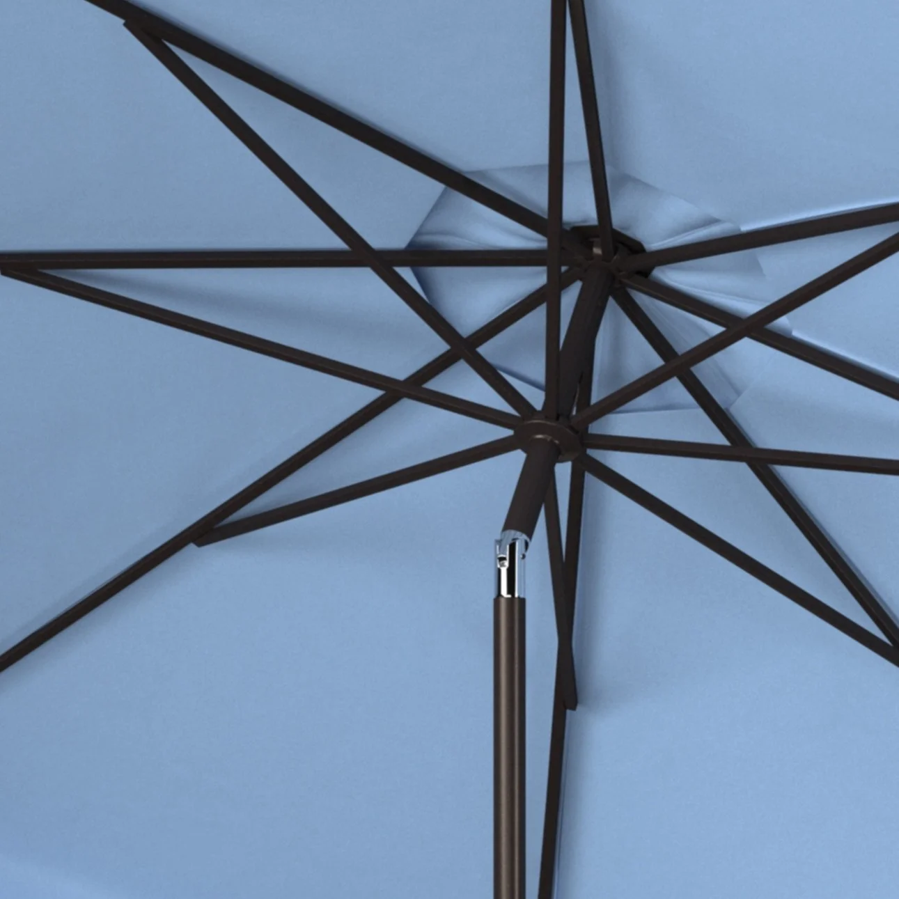 Safavieh Venice 9' Market Crank Tilt Patio Umbrella, Navy/White - Image 34