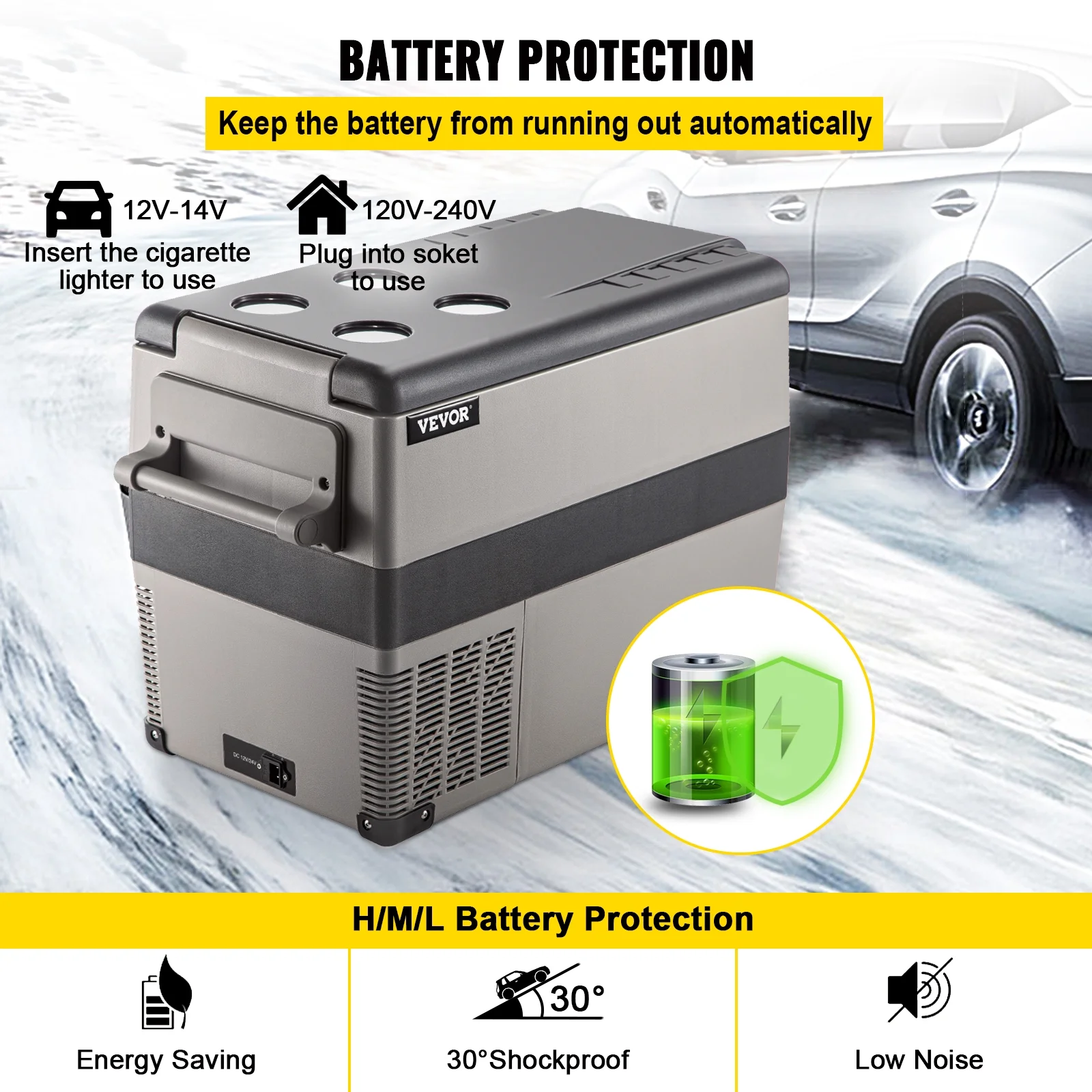 BENTISM 22L Portable Car Refrigerator, 23 Quart RV Fridge, 12/24V DC & 110-240V AC Vehicle Car Truck Boat Mini Electric Cooler for Driving Travel Fishing Outdoor and Home Use - Image 17